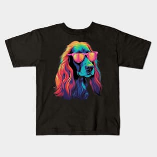 Retro Wave Afghan Hound Dog Shirt Kids T-Shirt